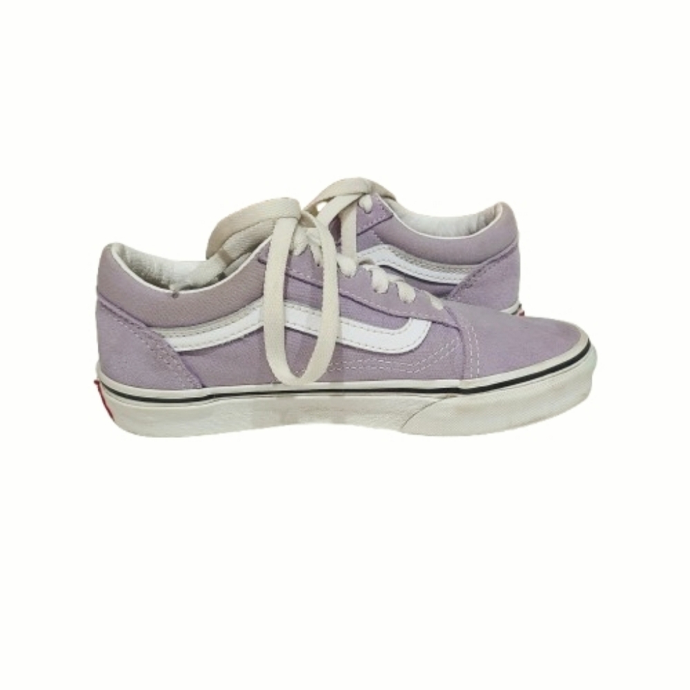 Vans Kids Canvas Skate Sneakers Purple Round Toe - Picture 7 of 10